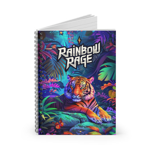 Rainbow Rage Tiger - Spiral Notebook